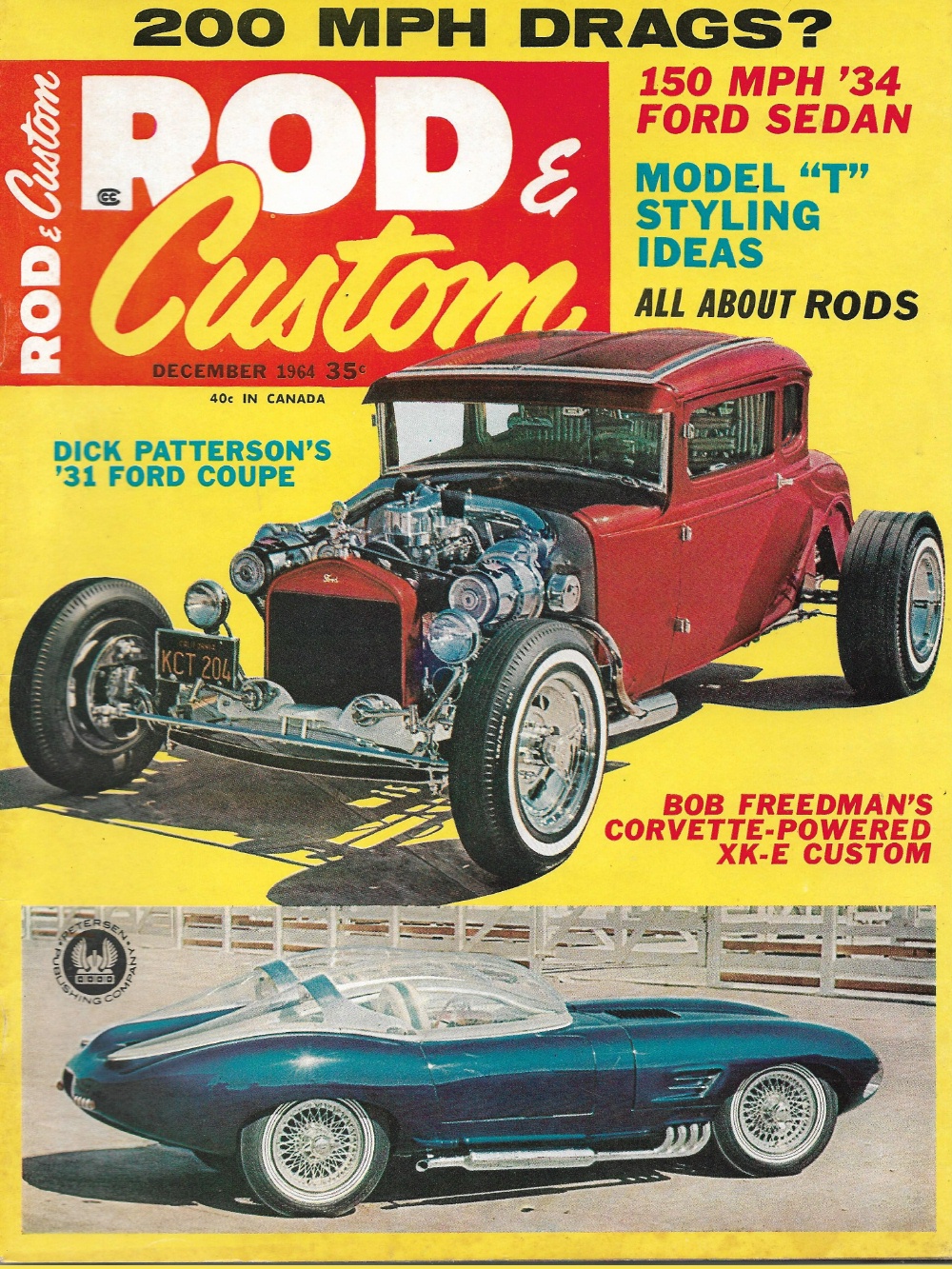 ROD & CUSTOM 1964 DEC - MODEL 'T' STYLING, VETTE-POWERED XK-E CUSTOM